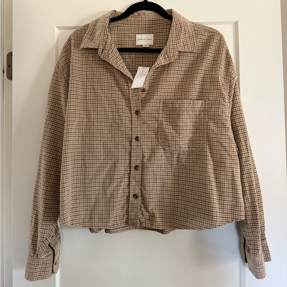 NWT American Eagle Cropped Flannel